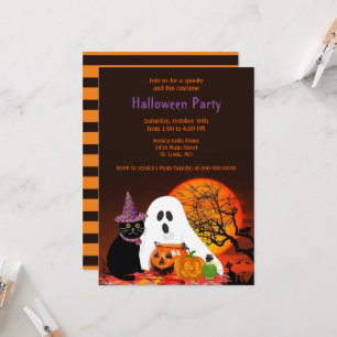 Invitation à une fête d'Halloween pour enfants en 