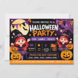Invitation à une fête d'Halloween pour enfants M