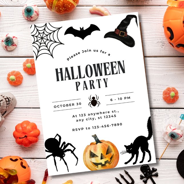 Invitation à une fête d'Halloween, soirée effrayan (Créateur téléchargé)