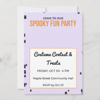 Invitation à une fête d'Halloween Spooky Fun Ghost