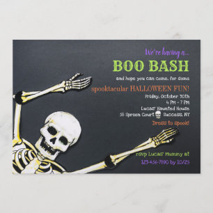 Invitation à une fête d'Halloween squelette