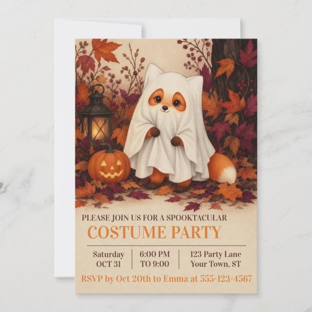 Invitation à une fête d'Halloween tenue avec un co (Devant)