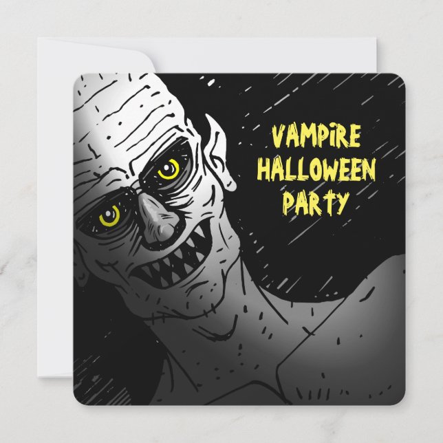 Invitation à une fête d'Halloween terrifiante de v (Devant)