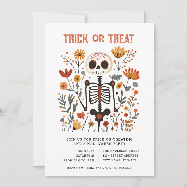Invitation à une fête d'Halloween Trick or Treat (Devant)