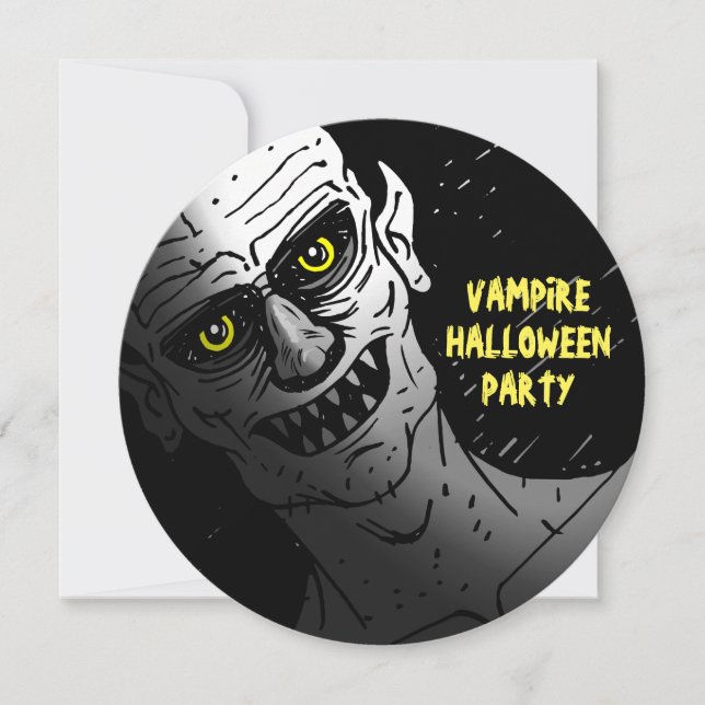 Invitation à une fête d'Halloween vampire (Devant)