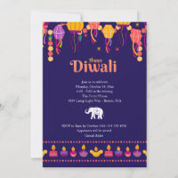 Invitation à une fête Diwali joyeuse