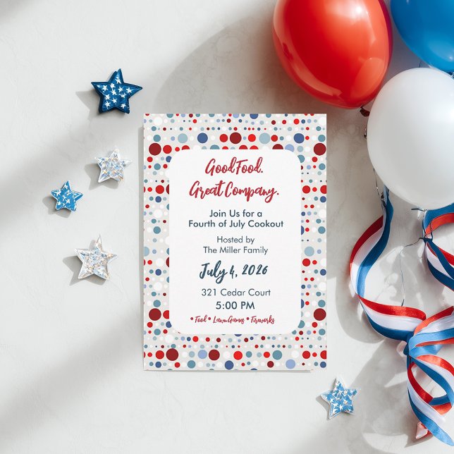 Invitation à une fête du 4 juillet avec feux d'art (Créateur téléchargé)