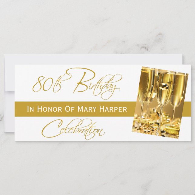 Invitation à une fête du 80e anniversaire (Devant)