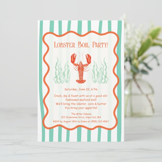 Invitation à une fête du homard – Bouillabaisse de (Debout devant)