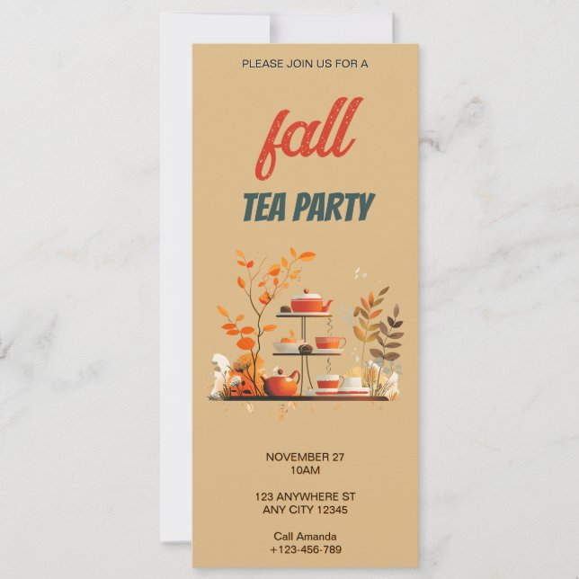 Invitation à une fête du thé d'automne (Devant)