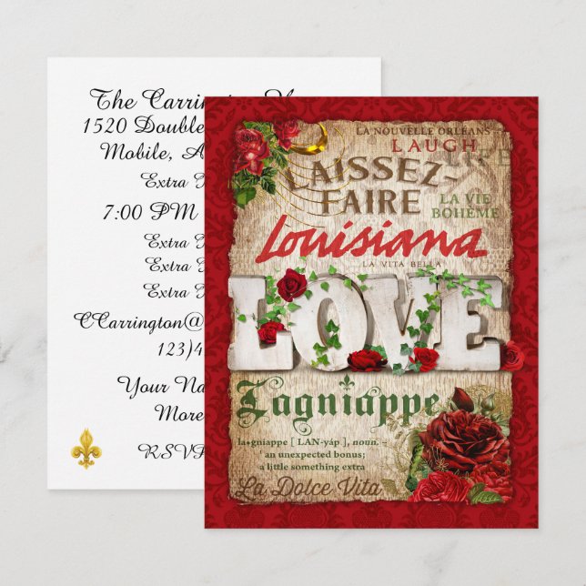 Invitation à une fête en Louisiane (Devant / Derrière)