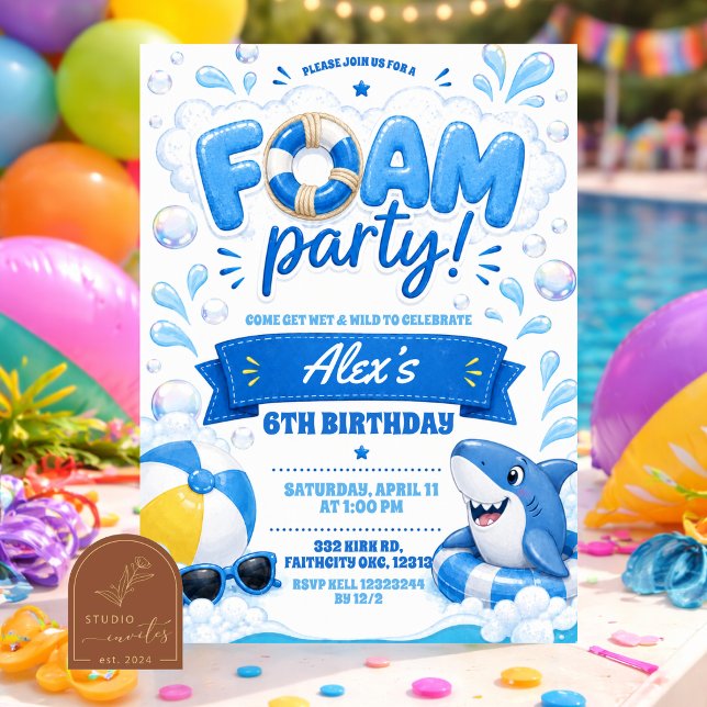 Invitation à une fête en mousse Boy Blue (Créateur téléchargé)