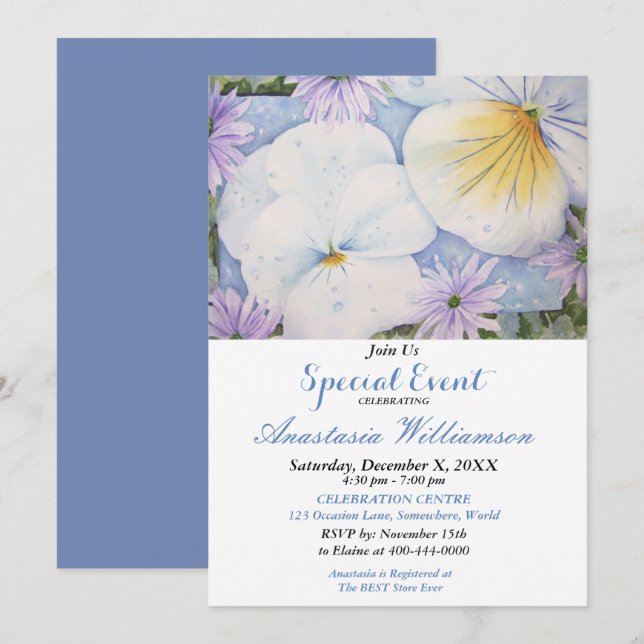 INVITATION À UNE FÊTE EN PATIO EXTÉRIEUR (Devant / Derrière)