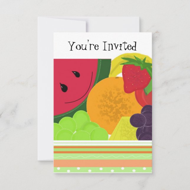 Invitation à une fête fruitée amusante (Devant)