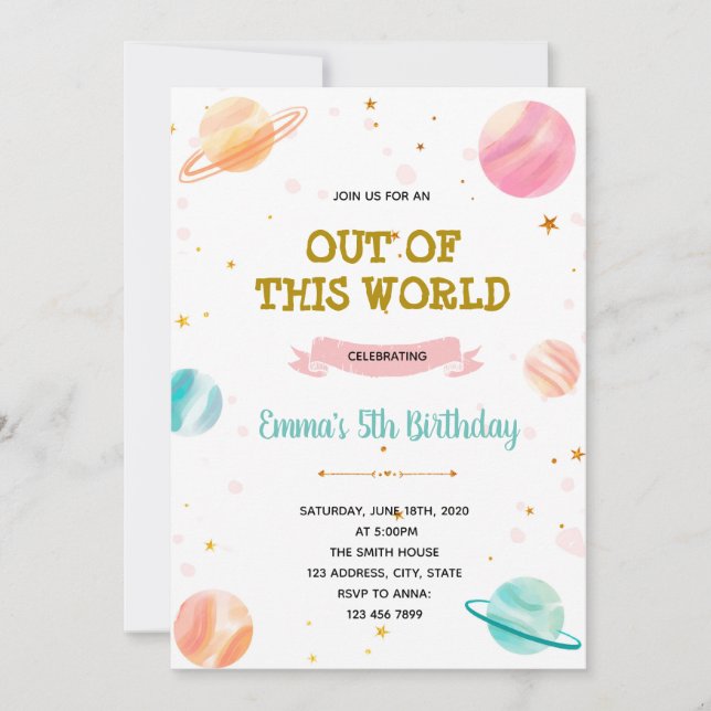 Invitation à une fête galactique hors de ce monde (Devant)