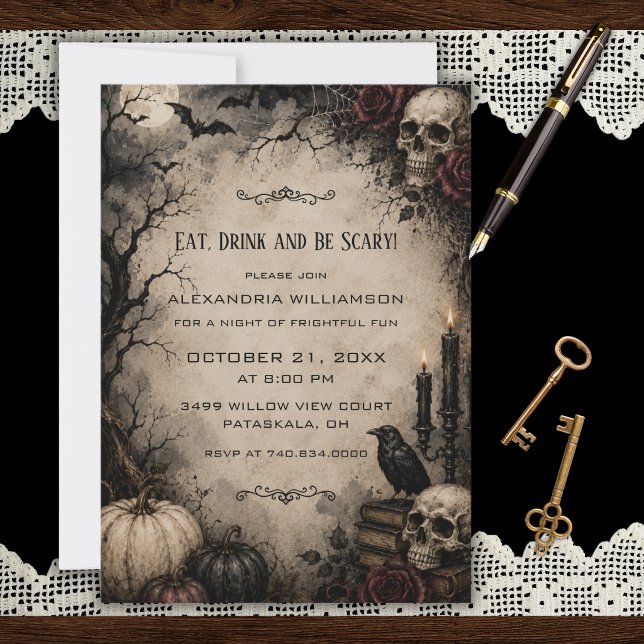 Invitation à une fête gothique d'Halloween (Créateur téléchargé)