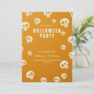 Invitation à une fête Halloween crâne rétro Oran