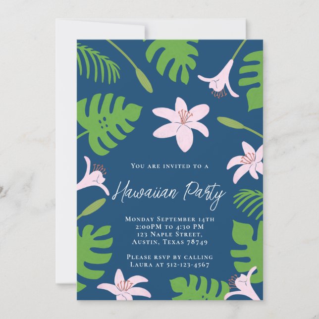 Invitation à une fête hawaïenne (Devant)
