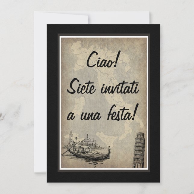 Invitation à une fête italienne (Devant)