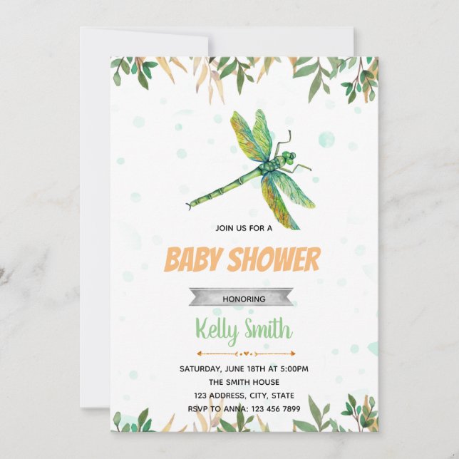 Invitation à une fête libellule (Devant)