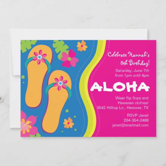 Invitation à une fête luau hawaïenne (Devant)