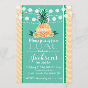 Invitation à une fête Luau pour un anniversaire, u