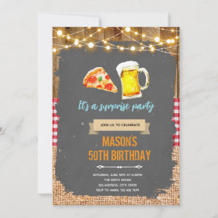 Invitation à une fête pizza et bière