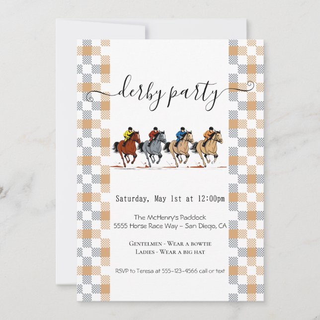 Invitation à une fête pour le Derby du Kentucky Co (Devant)