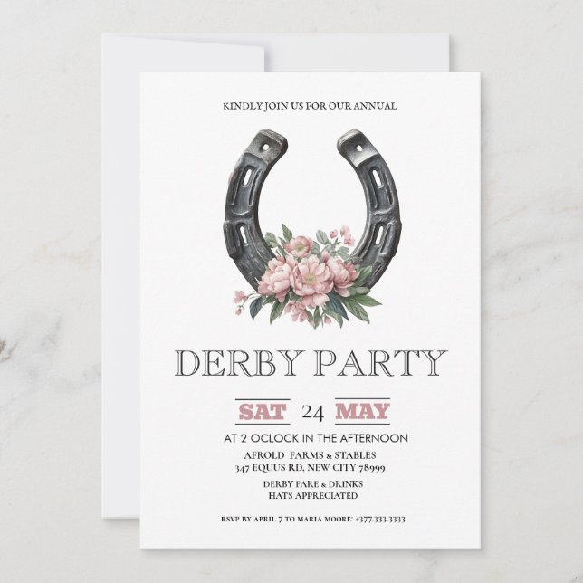 Invitation à une fête pour le Derby du Kentucky Fe (Devant)