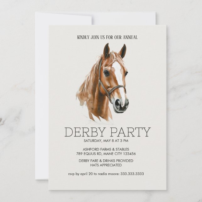 Invitation à une fête pour le Kentucky Derby avec  (Devant)