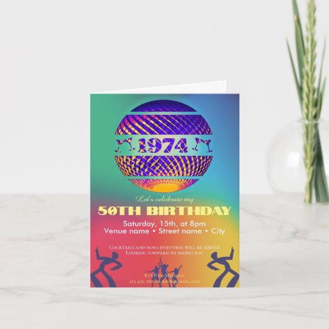 Invitation à une fête pour un 50e anniversaire 197 (Devant)