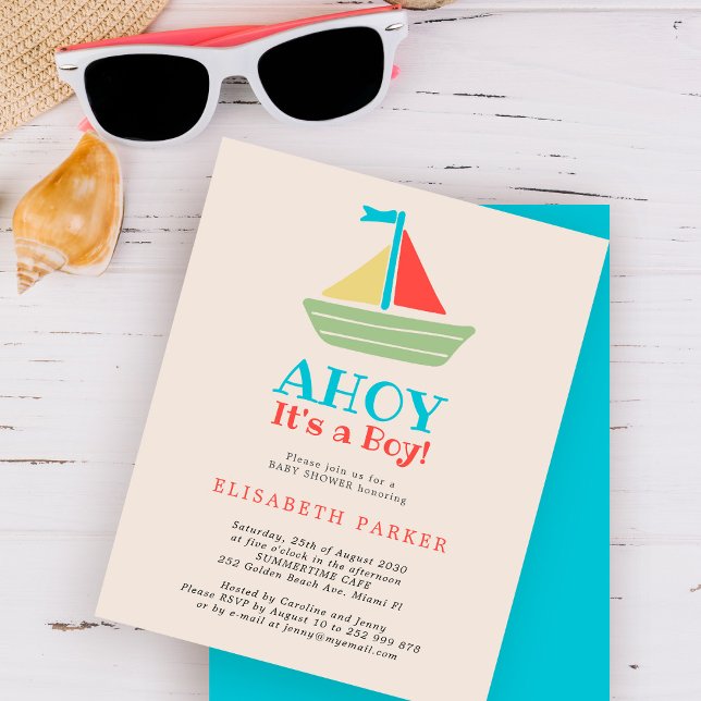 Invitation à une fête prénatale "Budget Ahoy C'est (Créateur téléchargé)