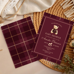 Invitation à une fête prénatale Luxueuse Ourson en