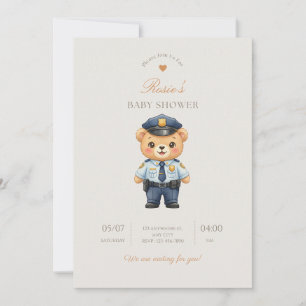 Invitation à une fête prénatale Police Badge — For