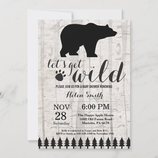 Invitation à une fête prénatale pour bébé ours pol (Devant)