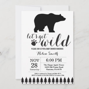 Invitation à une fête prénatale pour bébé ours pol