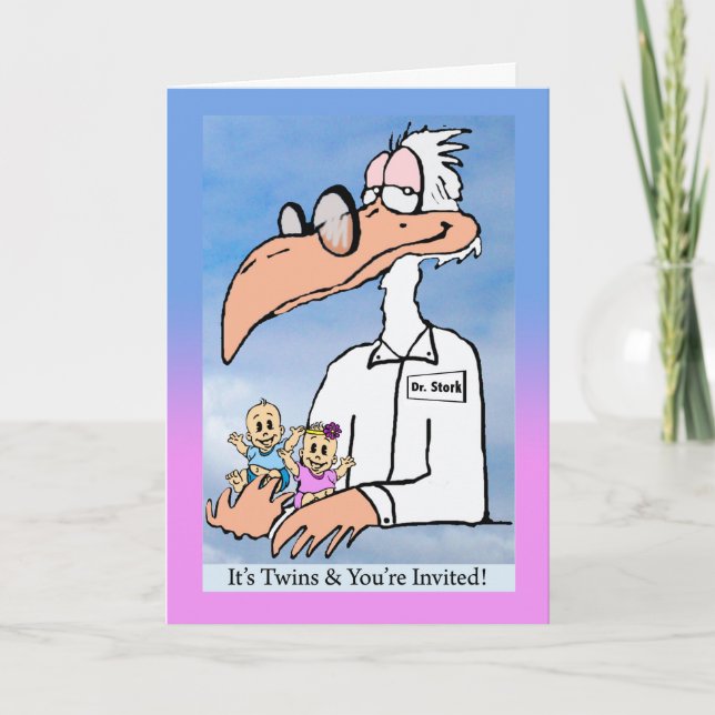 Invitation à une fête prénatale pour des jumeaux f (Devant)