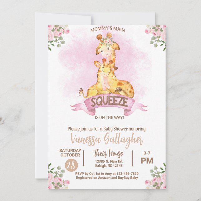 Invitation à une fête prénatale pour maman et bébé (Devant)