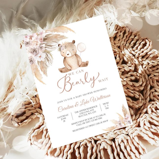 Invitation à une fête prénatale pour un ours (Créateur téléchargé)