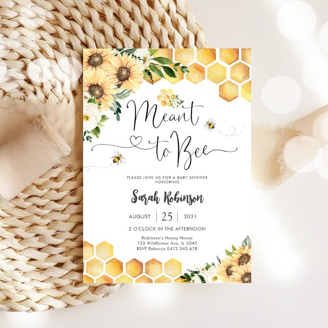 Invitation à une fête prénatale pour une abeille (Créateur téléchargé)