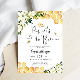 Invitation à une fête prénatale pour une abeille
