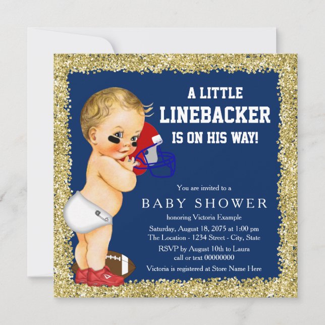 Invitation à une fête prénatale sur le thème de fo (Devant)
