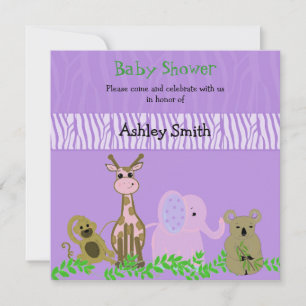 Invitation à une fête prénatale sur les bébés anim