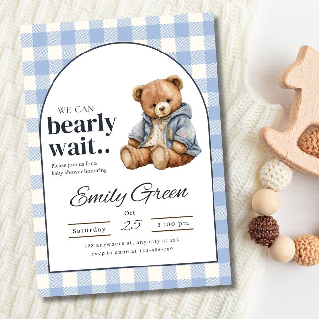 Invitation à une fête prénatale Teddy Bear, Bébé a (Créateur téléchargé)