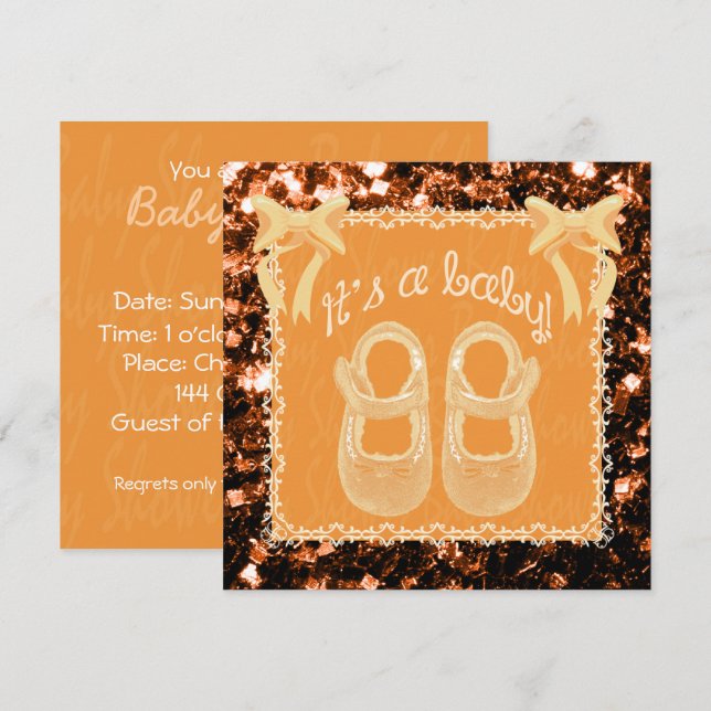 Invitation à une fête prénatale unisexe bébé avec  (Devant / Derrière)