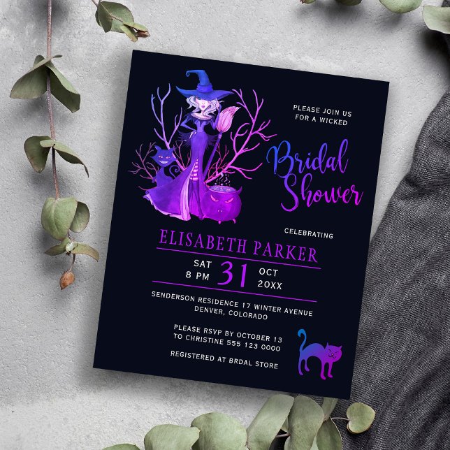 Invitation à une fête prénuptiale de sorcière d'Ha (Créateur téléchargé)