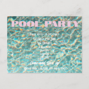 Invitation à une fête rétro au bord de la piscine