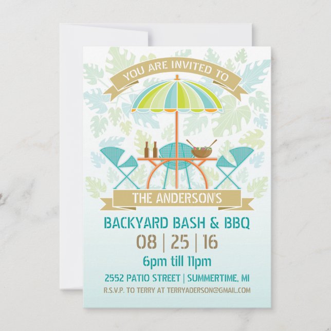 Invitation à une fête rétro d'été (Devant)