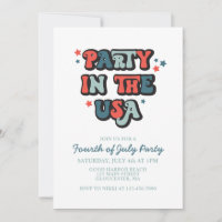 Invitation à une fête rétro du 4 juillet aux États
