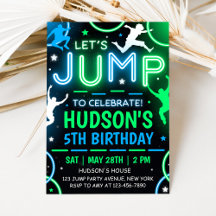 Invitation à une fête sautante Trampoline Annivers